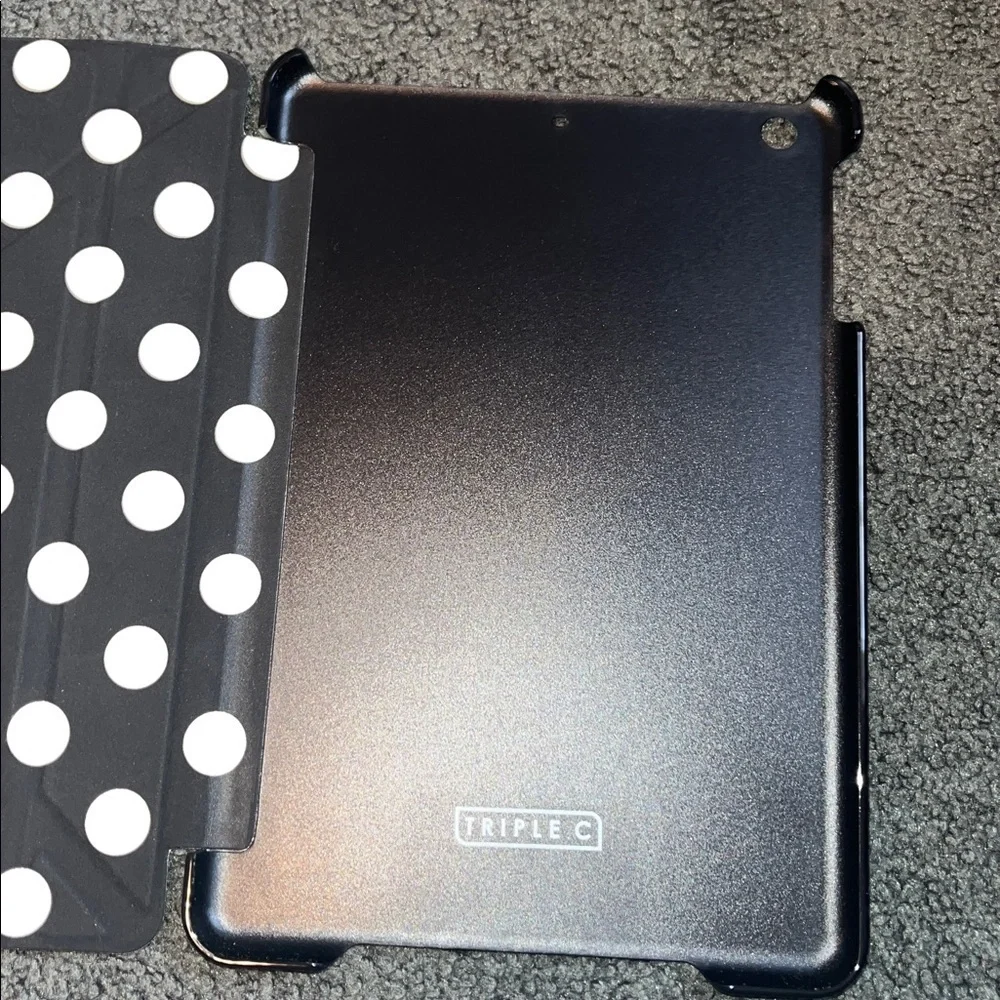 Kate Spade New York Origami Case for iPad mini black and white polka dot pattern